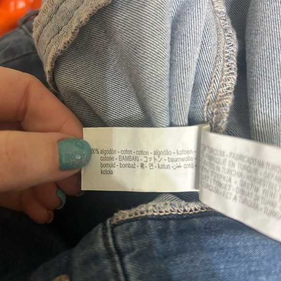 Zara Women’s Utility Jeans US 14 Blue Cropped Straight Leg NWT - Picture 2 of 4